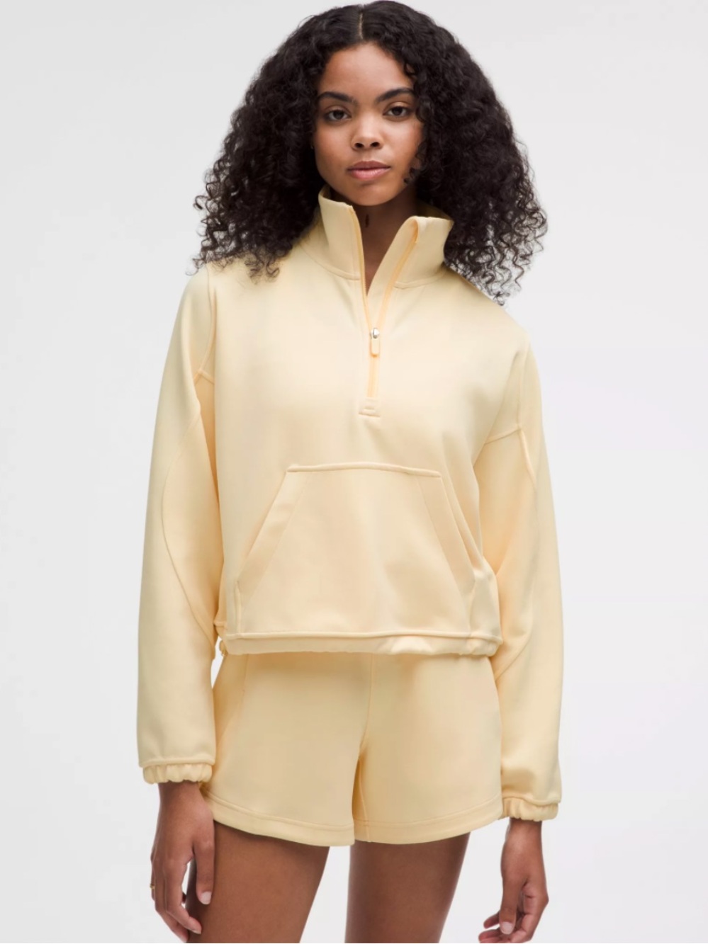 lululemon athletica Butter Yellow Brushed Softstreme Half Zip